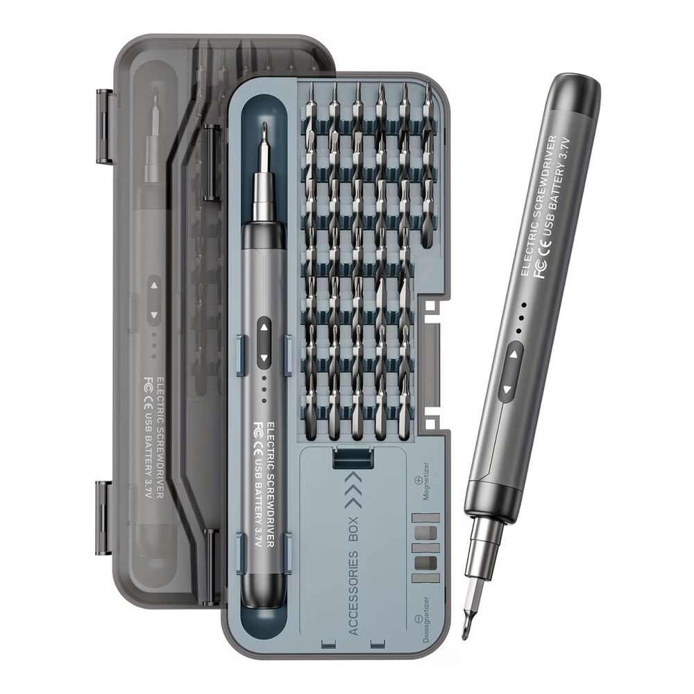NIB 48 in 1 Cordless Electric Screwdriver Set, USB Rechargeable 38 Magnetic Bits